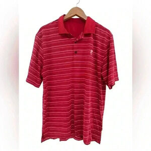 Ashworth Men’s Golf Polo Shirt Striped Red